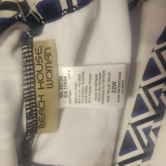 NWT Beach House Women's Sets Swins Blue/White Plus Size 22W - Picture 6 of 9